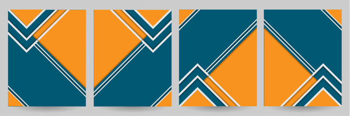 Poster - Abstract cover background with multiple triangle shape – Creative template for seminar, conference, brochure, book cover, flyer, poster, brochure, decoration – Geometric orange minimal banner template