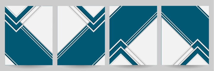 Poster - Abstract cover background with multiple triangle shape – Creative template for seminar, conference, brochure, book cover, flyer, poster, brochure, decoration – Geometric teal-white banner template