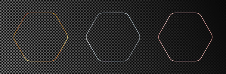 Poster - Set of three rounded hexagon frames