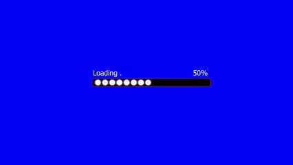 Poster - Digital progress bar with loading indicator and percentage displayed on a vibrant blue background