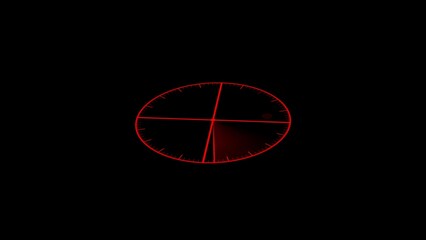 Leinwandbilder - Abstract glowing red circle divided into four quadrants with subtle light effects on a dark background