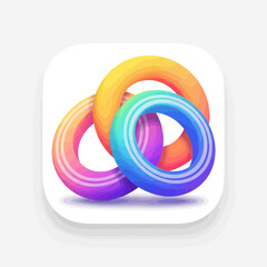 Poster - Interlocking Rings in Colorful Gradient Design