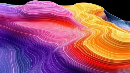 Poster - Colorful Abstract Wave Pattern in Vibrant Shades of Pink, Orange, Yellow, and Blue