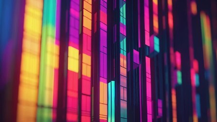 Poster - Vibrant Abstract Background with Neon Colors and Geometric Shapes for Modern Design Projects