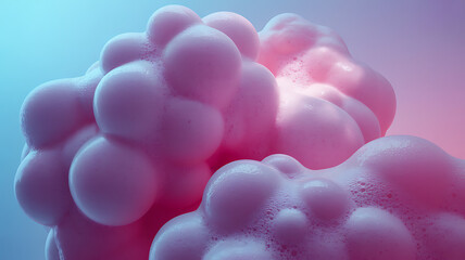 Poster - Abstract pink cloud formation with soft blue and pink gradient background