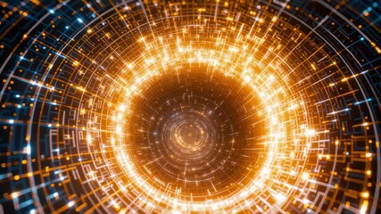 Poster - Vibrant and Dynamic Swirling Light Patterns Creating an Abstract Space Tunnel Effect
