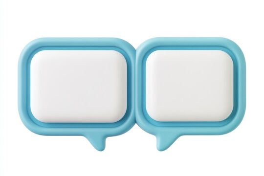 3d speech bubbles design icon blue.
