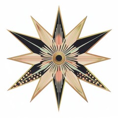 Wall Mural - Gold star shape illustration pattern style.