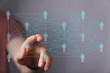 Poster - Visual representation of a global network, showing interconnected people and communication.