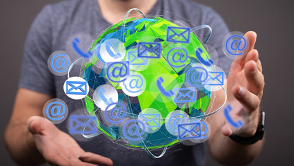 Poster - Image depicting worldwide connectivity.  Perfect for websites, blogs, and presentations.