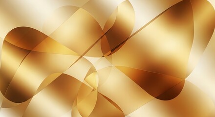 Poster - Elegant golden abstract background with flowing curves and subtle light effects creating a