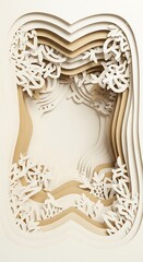 Poster - Intricate paper cut artwork showcasing layered abstract nature design with soft earthy tones