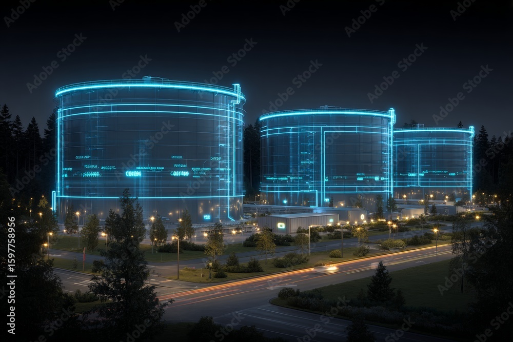 Stock-Foto „Lng storage tanks: safety measures with inerting and ...