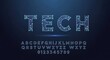 © MDJAMAL - Futuristic circuit board font design with the word tech and full alphabet and numbers