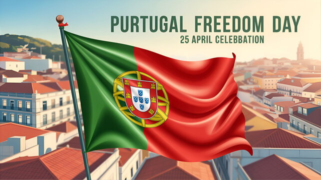 Purtugal Freedom Day 25 april Celebration Banner
