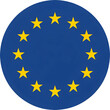 © simohamed - european union flag icon in circular shape, eu symbol with yellow stars