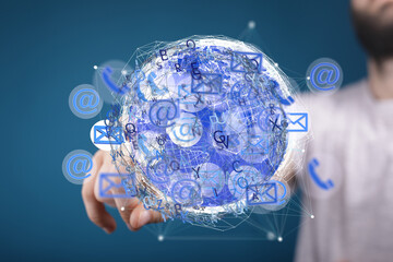 Poster - Seamless global communication.  Connecting people through email, phone, and the internet.