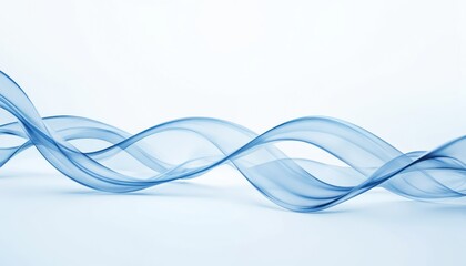 Aufkleber - Abstract blue flowing waves create dynamic, elegant design. Smooth curves, lines form graceful, ethereal pattern with subtle movement, transparency. Ideal for backgrounds, digital art, modern graphic