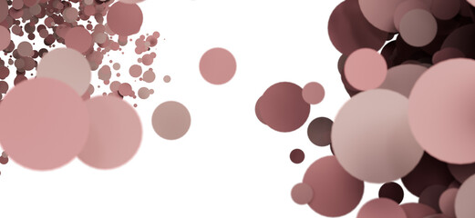 Poster - Floating circles in shades of pink and brown. Abstract background ideal for presentations or websites.