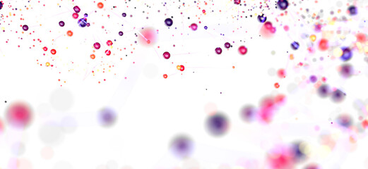 Poster - Vibrant abstract background with colorful dots and connecting lines. Perfect for technology, science, or network concept
