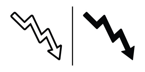 Poster - Downward Electrical Sign: A dynamic image featuring two stylized depictions of downward pointing electrical symbols, emphasizing the concept of electrical flow.