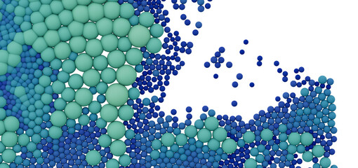 Poster - Abstract background with blue and teal spheres. Perfect for technology, science, or design concepts.