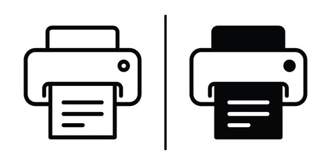 Poster - Printer Icons: A clean, modern illustration showcases printer icons, presenting a dual perspective of the printing process, representing technology, function and clarity.