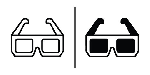 Poster - 3D Glasses Icon: A set of 3D glasses icons in minimalist style, perfect for design elements, websites and user interface.