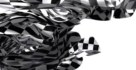 Poster - High-resolution image of abstract checkered flag fabric. Perfect for design projects.