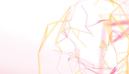 Poster - Modern abstract background with pink and gold geometric shapes. Perfect for technology, connection, and network concepts