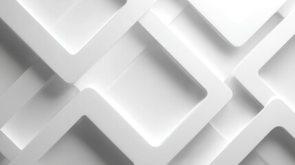 Fototapete - White squares interlocking with precision, generating minimalist geometric pattern, revealing clean architectural lines and contemporary visual depth for design backgrounds