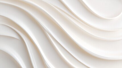 Poster - Creamy white substance swirling with graceful curves, forming elegant texture revealing luxurious patterns ideal for cosmetic, food, and design backgrounds