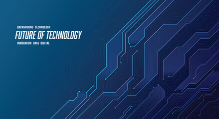Poster - Futuristic circuit background with space for text. Shows innovation, data and digital progress. Vector EPS10.