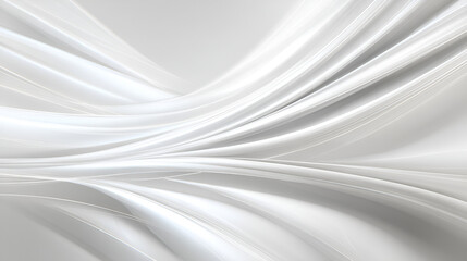 Poster - Abstract curves interweave with gradations of white gray and subtle highlights