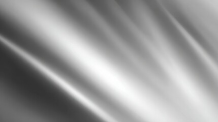 Fototapete - Graceful silver fabric rippling with fluid motion, generating sophisticated, modern abstract design reflecting luxurious textile texture and contemporary visual elegance