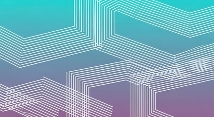 Poster - Abstract geometric pattern with gradient background and white intersecting lines