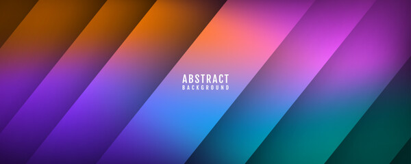 Poster - 3D colorful abstract background overlap layer on dark space with diagonal effect decoration. Modern graphic design element cutout style concept for web banner, art, flyer, card, or brochure cover
