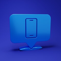 Fototapete - Blue Phone repair service icon isolated on blue background. Adjusting, service, setting, maintenance, repair, fixing. Minimalism concept. 3D render illustration