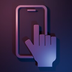 Fototapete - Purple Phone repair service icon isolated on purple-blue background. Adjusting, service, setting, maintenance, repair, fixing. Minimalism concept. 3D render illustration