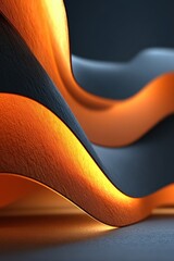Poster - Abstract orange and dark flowing wave background texture