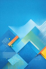 Poster - Abstract geometric graphic with vibrant colors and overlapping shapes