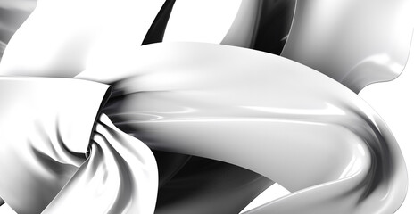 Poster - Modern abstract image of flowing white fabric. Perfect for backgrounds, textures, and design projects.