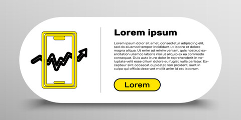 Poster - Line Mobile stock trading concept icon isolated on white background. Online trading, stock market analysis, business and investment. Colorful outline concept. Vector