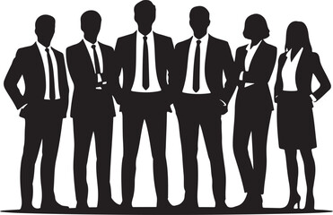 Fototapete - Vector characters - silhouettes. Unrecognizable portraits of women and men. Group of people