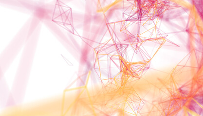 Poster - Modern abstract background with pink and orange network connections. Perfect for technology, communication, and digital