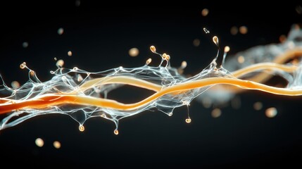 Poster - Luminous golden flow revealing microbe inactivation dynamics through pulsed light interaction against shadowy background, demonstrating advanced scientific sterilization technique