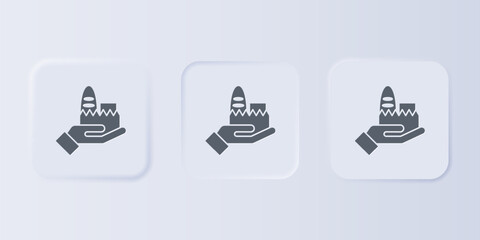 Poster - Grey Online ordering and fast food delivery icon isolated on grey background. Set icons in square buttons. Vector