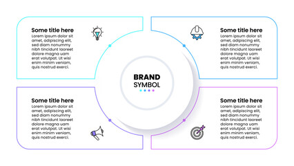 Poster - Infographic template. Banner with lines and 4 steps