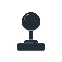 Poster - Black Joystick for arcade machine icon isolated on white background. Joystick gamepad. Vector