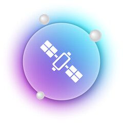 Poster - White Satellite icon isolated on white background. Blue and purple gradient circle background. Vector